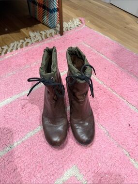 Marni Brown Leather Lace-Up Ankle Boots